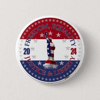 2024 Red Blue Freedom, Equality, Justice Liberty S Button