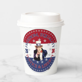 2024 Red Blue Freedom, Equality, Justice Liberty U Pappbecher