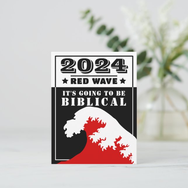 2024 RED WAVE Es wird BIBLICAL Postkarte (Stehend Vorderseite)