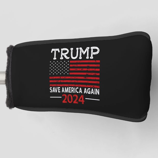 2024 Rettete Trump Amerika wieder USA Flag Golf Headcover (Vorderseite)