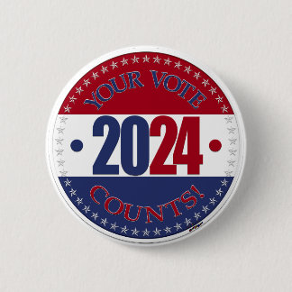 2024 Rot und Blau Ihre Stimme zählt Button