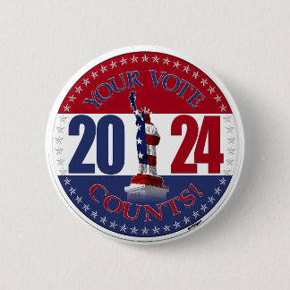 2024 Rot und Blau Ihre Stimme zählt Statue Liberty Button