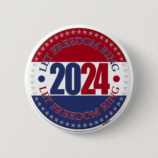 2024 Rot und Blau Lass Freedom Ring Button