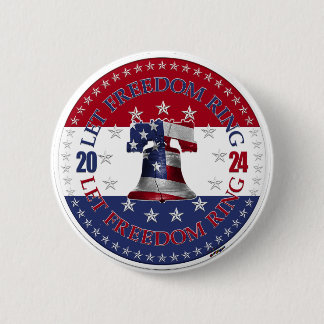 2024 Rot und Blau Lass Freedom Ring Liberty Bell Button