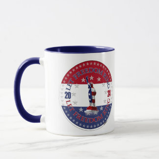 2024 Rot und Blau Lass Freedom Ring Statue Liberty Tasse