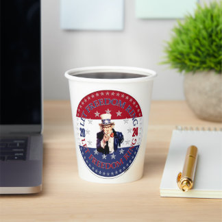 2024 Rot und Blau Lass Freedom Ring Uncle Sam Pappbecher