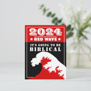 2024 ROTE WELLE Es wird BIBLISCH sein Postkarte