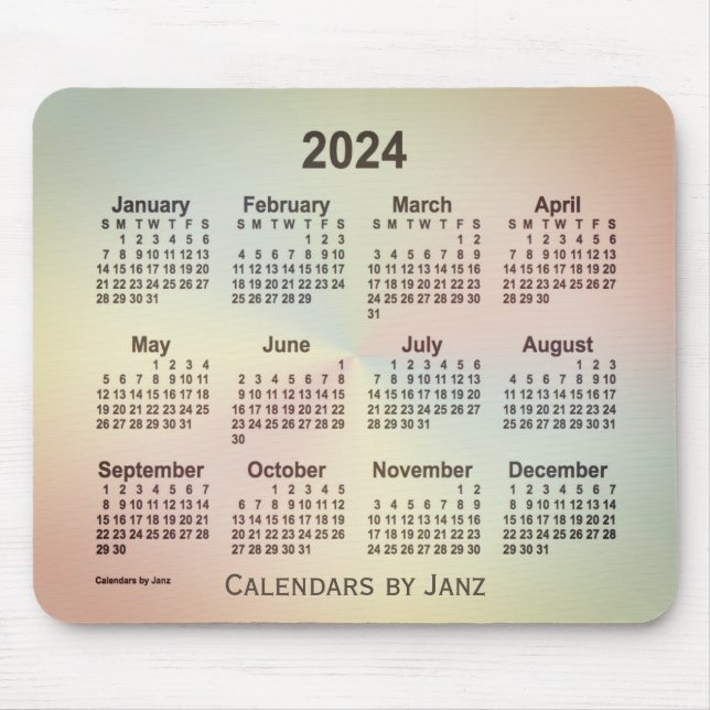 2024 San Telmo Rainbow Calendar by Janz Mousepad (Vorne)