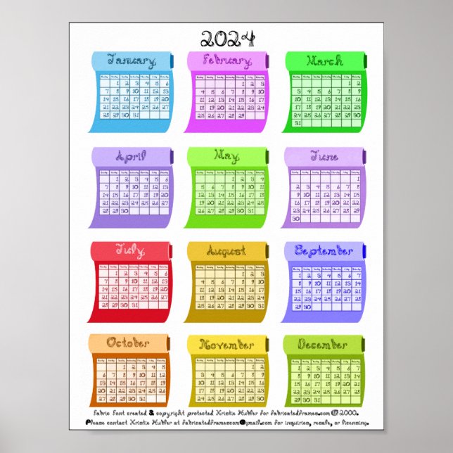 2024 Schriftart für das Fabric-Bolts-System Poster (Vorne)