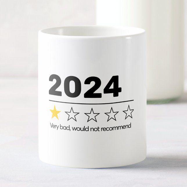 2024 sehr schlecht würde nicht empfehlen, lustig kaffeetasse (Von Creator hochgeladen)