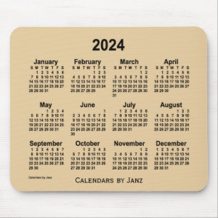 2024 Sepia Gray Calendar von Janz Mouse Pad Mousepad