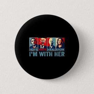 2024 Shirt bin ich mit ihrem Kamala-Harris-Votum P Button