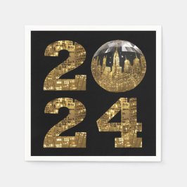 2024 Silvester Party-Ball-NYC Gold- Serviette