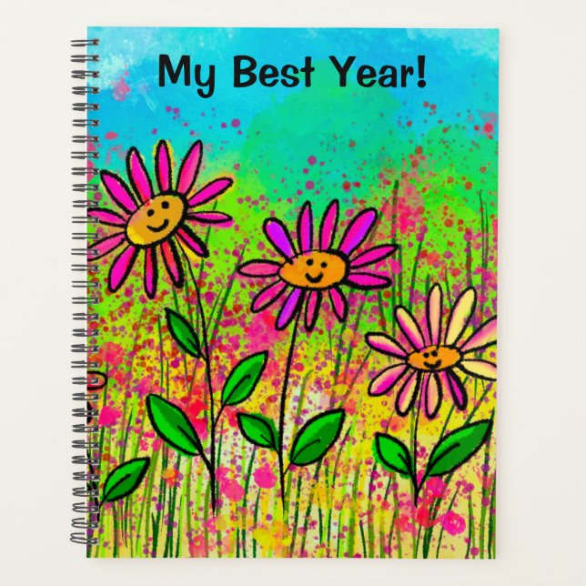 2024 Soft Cover Floral Spiral Planner Planer (Vorderseite)