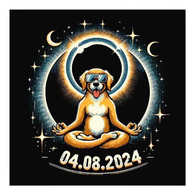 2024 Solar Eclipse Dog Fotodruck (Vorne)