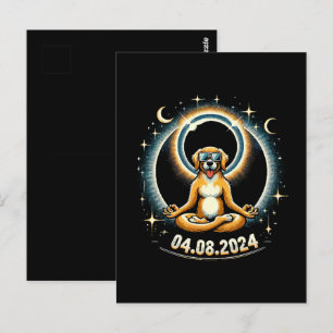 2024 Solar Eclipse Dog Postkarte