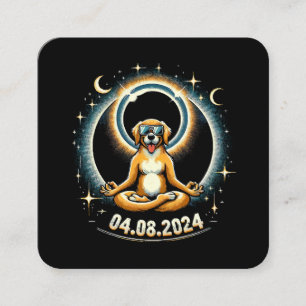 2024 Solar Eclipse Dog Quadratische Visitenkarte