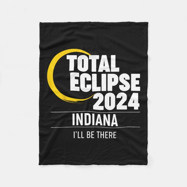 2024 Solar Eclipse Indiana Fleecedecke (Vorderseite)