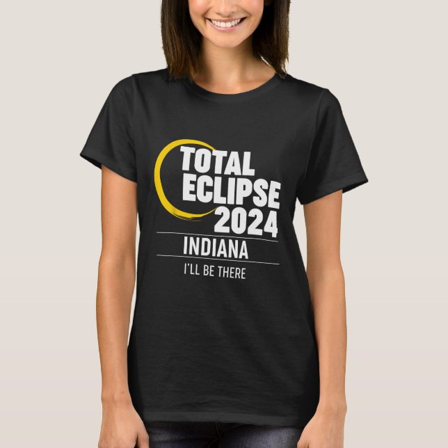 2024 Solar Eclipse Indiana T-Shirt (Vorderseite)