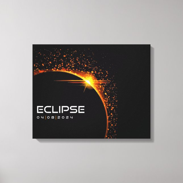 2024 Solar Eclipse Souvenir Keepake Leinwanddruck (Vorderseite)