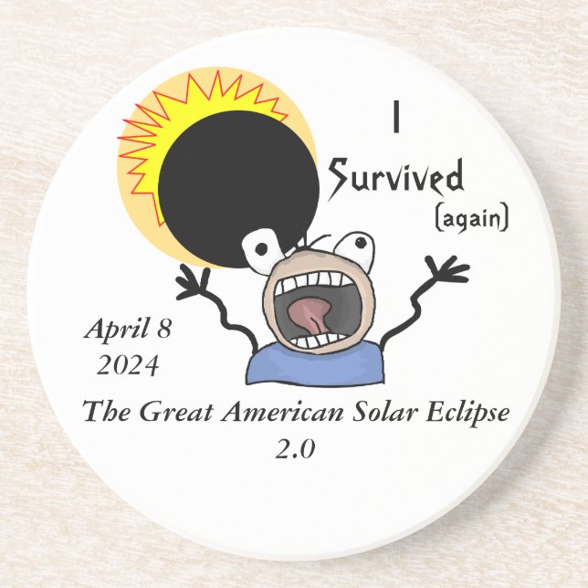 2024 Solar Eclipse Survival Edition Getränkeuntersetzer (Vorne)