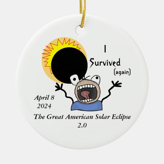 2024 Solar Eclipse Survival Edition Keramik Ornament (Vorne)
