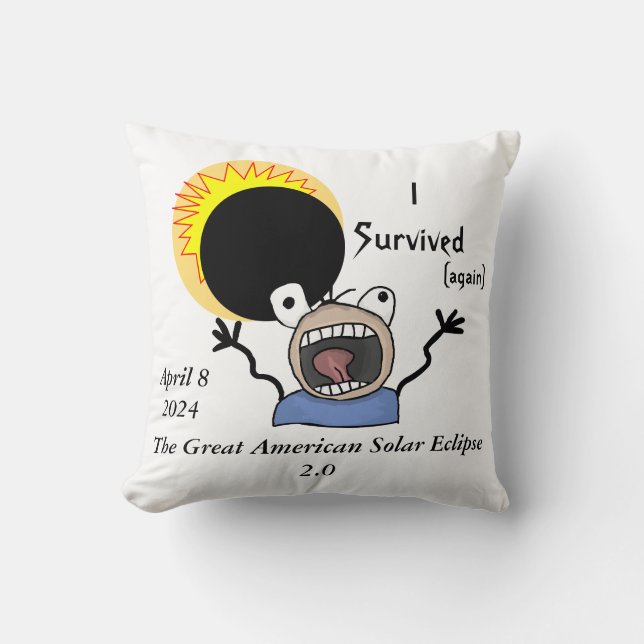 2024 Solar Eclipse Survival Edition Kissen (Vorderseite)