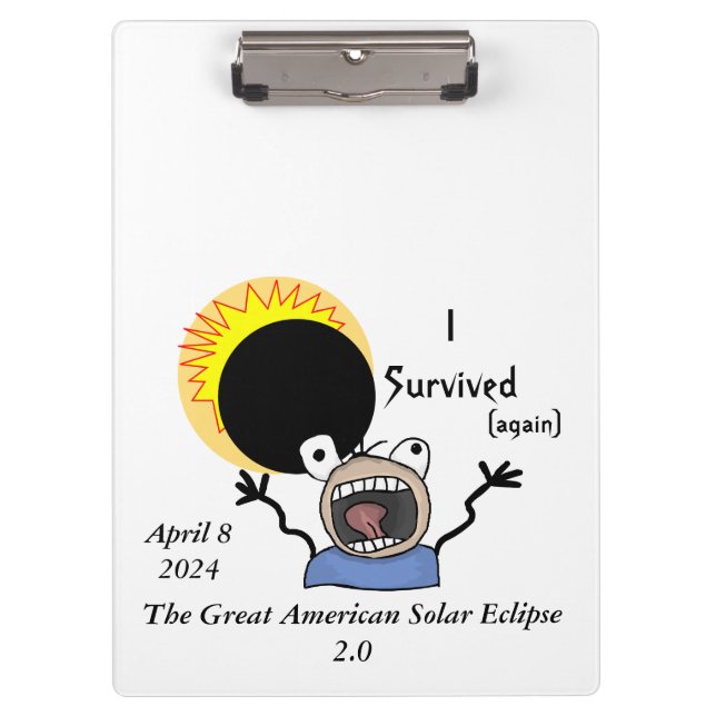 2024 Solar Eclipse Survival Edition Klemmbrett (Vorderseite)