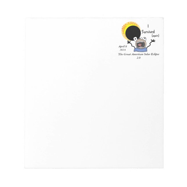 2024 Solar Eclipse Survival Edition Notizblock (Vorderseite)