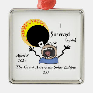 2024 Solar Eclipse Survival Edition Ornament Aus Metall