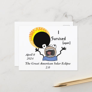 2024 Solar Eclipse Survival Edition Postkarte