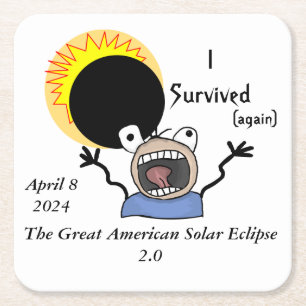2024 Solar Eclipse Survival Edition Rechteckiger Pappuntersetzer