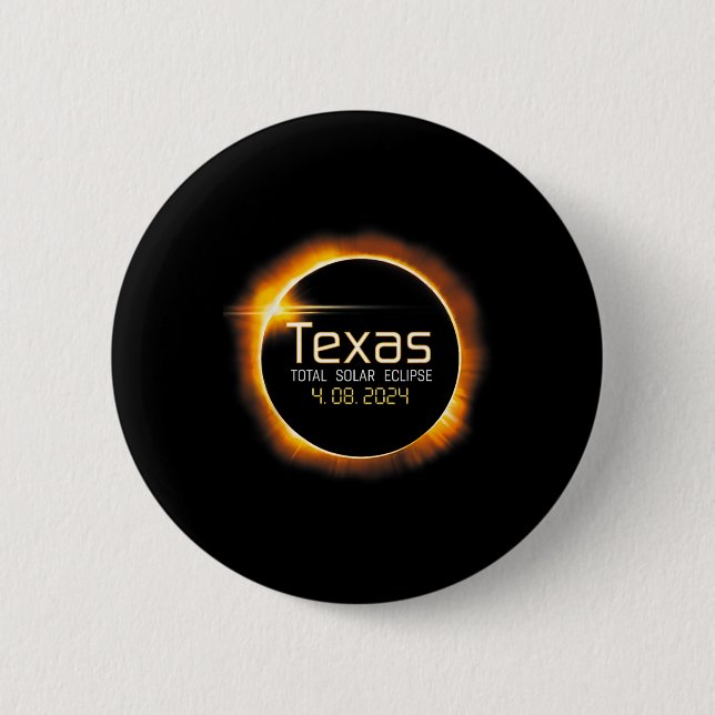 2024 Solar Eclipse Texas USA Totality Button (Vorderseite)