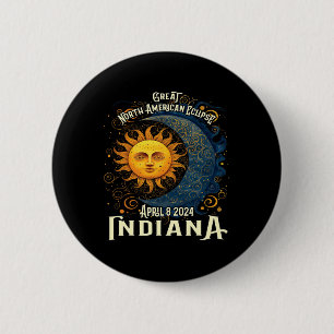 2024 Solar Eclipse Totality Celestial Event Souven Button