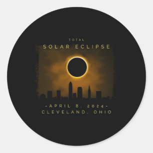 2024 Solaransatz in Cleveland insgesamt Runder Aufkleber