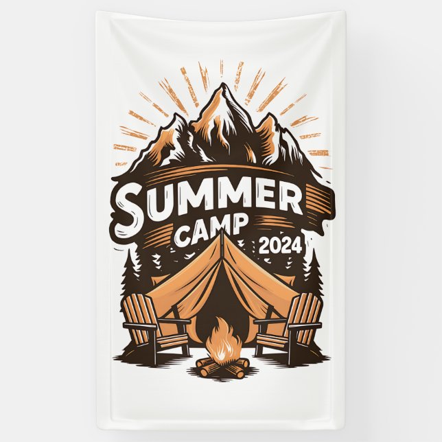 2024 Sommerlager Sommerferien Camping Matching Banner (Vertikal)