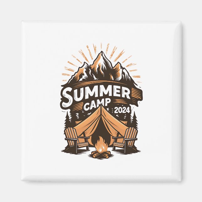 2024 Sommerlager Sommerferien Camping Matching Magnet (Vorne)