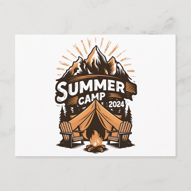 2024 Sommerlager Sommerferien Camping Matching Postkarte (Vorderseite)