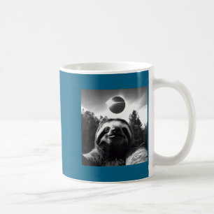 2024 Sonnenfinsternis Lustiger Faultier Selfie Kaffeetasse