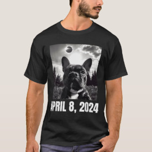 2024 Sonnenfinsternis Lustiger französischer Bulld T-Shirt