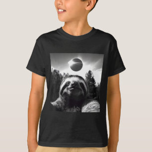 2024 Sonnenfinsternis Lustiges Faultier Selfie T-Shirt