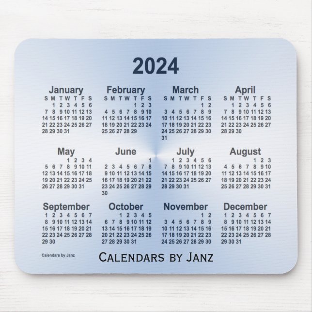 2024 Steel Blue Calendar von Janz Mouse Pad Mousepad (Vorne)