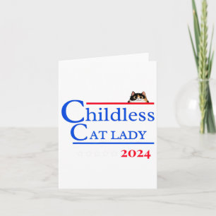 2024 T-Shirt Katzenlady ohne Kinder 2024 Wähle Kam Karte