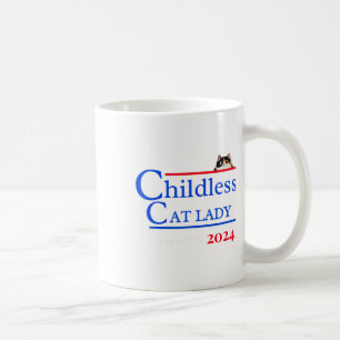 2024 T-Shirt Kinderlose Katzenlady 2024 Wähle Kama Kaffeetasse