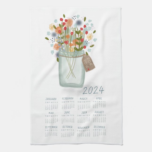 2024 Tea Towel Kalender Küche Geschirrspüler Handt Geschirrtuch (Vertikal)