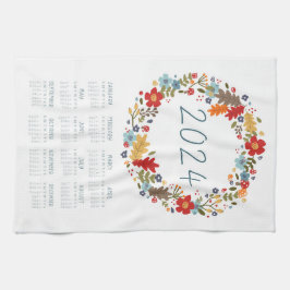 2024 Tee-Handtuchkalender Fall Wreath Wall Art Dec Geschirrtuch