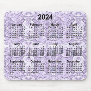2024 Tiny Bubbles Lila Calendar von Janz Mousepad