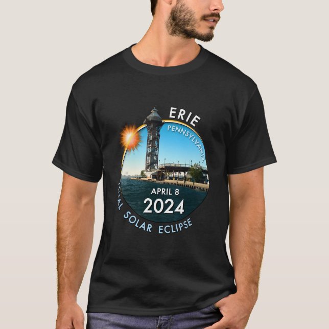 2024 Total Solar Eclipse Totality In Erie Pennsylv T-Shirt (Vorderseite)