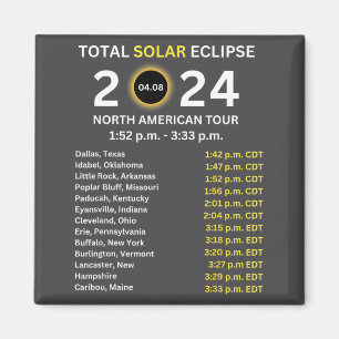 2024 Totale Sonnenfinsternis 8. April Pfad der Fin Magnet