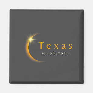 2024 Totale Sonnenfinsternis Staat Texas 8. April  Magnet